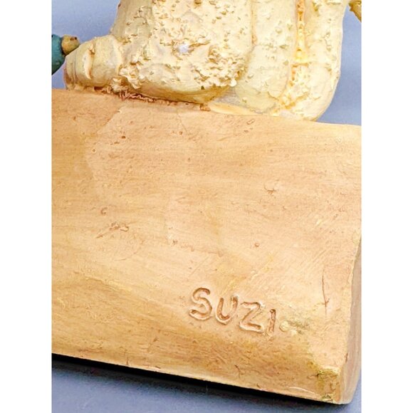 Blossom Bucket Suzi Everybirdy Welcome Cat Bluebirds Figurine 3.5 inch - Picture 5 of 7